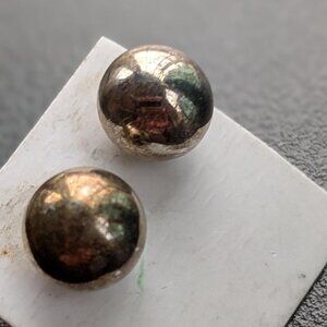 Golden Ball Stud Earrings - Statement ball studs